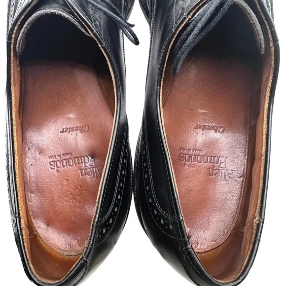 Allen Edmonds | Chester Black Leather Wingtip Oxford Dress Shoes | Size 14 AA - Picture 8 of 12